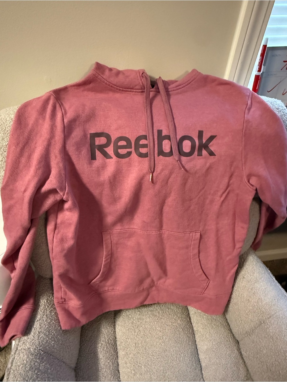 Reebok Mauve Pullover Hoodie with Logo